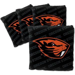 YouTheFan Officially-Licensed NCAA Set of 4 Cornhole Bags – All Weather Regulation 6” x 6” Size – 16oz Weight – Designed in USA(Oregon State Beavers – Black)
