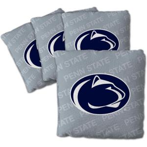 YouTheFan Officially-Licensed NCAA Set of 4 Cornhole Bags – All Weather Regulation 6” x 6” Size – 16oz Weight – Designed in USA(Penn State Nittany Lions – Grey)