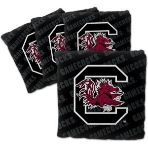 YouTheFan Officially-Licensed NCAA Set of 4 Cornhole Bags – All Weather Regulation 6” x 6” Size – 16oz Weight – Designed in USA(South Carolina Gamecocks – Black)