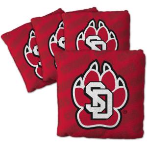 YouTheFan Officially-Licensed NCAA Set of 4 Cornhole Bags – All Weather Regulation 6” x 6” Size – 16oz Weight – Designed in USA(South Dakota Coyotes – Red)