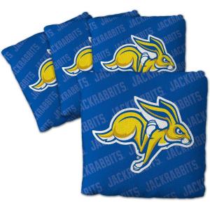 YouTheFan Officially-Licensed NCAA Set of 4 Cornhole Bags – All Weather Regulation 6” x 6” Size – 16oz Weight – Designed in USA(South Dakota State Jackrabbits – Blue)