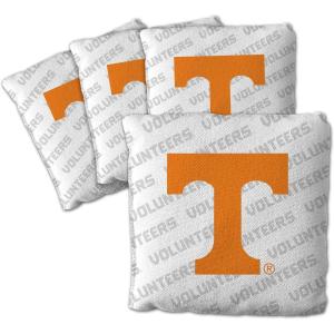 YouTheFan Officially-Licensed NCAA Set of 4 Cornhole Bags – All Weather Regulation 6” x 6” Size – 16oz Weight – Designed in USA(Tennessee Volunteers – White)