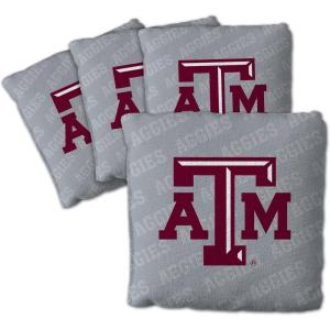 YouTheFan Officially-Licensed NCAA Set of 4 Cornhole Bags – All Weather Regulation 6” x 6” Size – 16oz Weight – Designed in USA(Texas A&M Aggies – Grey)