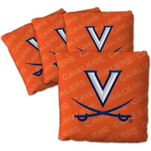 YouTheFan Officially-Licensed NCAA Set of 4 Cornhole Bags – All Weather Regulation 6” x 6” Size – 16oz Weight – Designed in USA(Virginia Cavaliers – Orange)