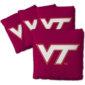 YouTheFan Officially-Licensed NCAA Set of 4 Cornhole Bags – All Weather Regulation 6” x 6” Size – 16oz Weight – Designed in USA(Virginia Tech Hokies – Maroon)