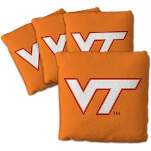 YouTheFan Officially-Licensed NCAA Set of 4 Cornhole Bags – All Weather Regulation 6” x 6” Size – 16oz Weight – Designed in USA(Virginia Tech Hokies – Orange)