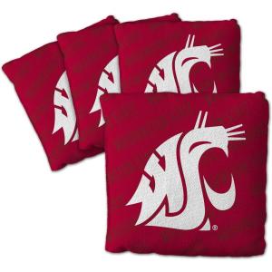 YouTheFan Officially-Licensed NCAA Set of 4 Cornhole Bags – All Weather Regulation 6” x 6” Size – 16oz Weight – Designed in USA(Washington State Cougars – Red)