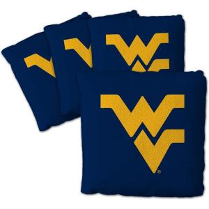 YouTheFan Officially-Licensed NCAA Set of 4 Cornhole Bags – All Weather Regulation 6” x 6” Size – 16oz Weight – Designed in USA(West Virginia Mountaineers – Blue)