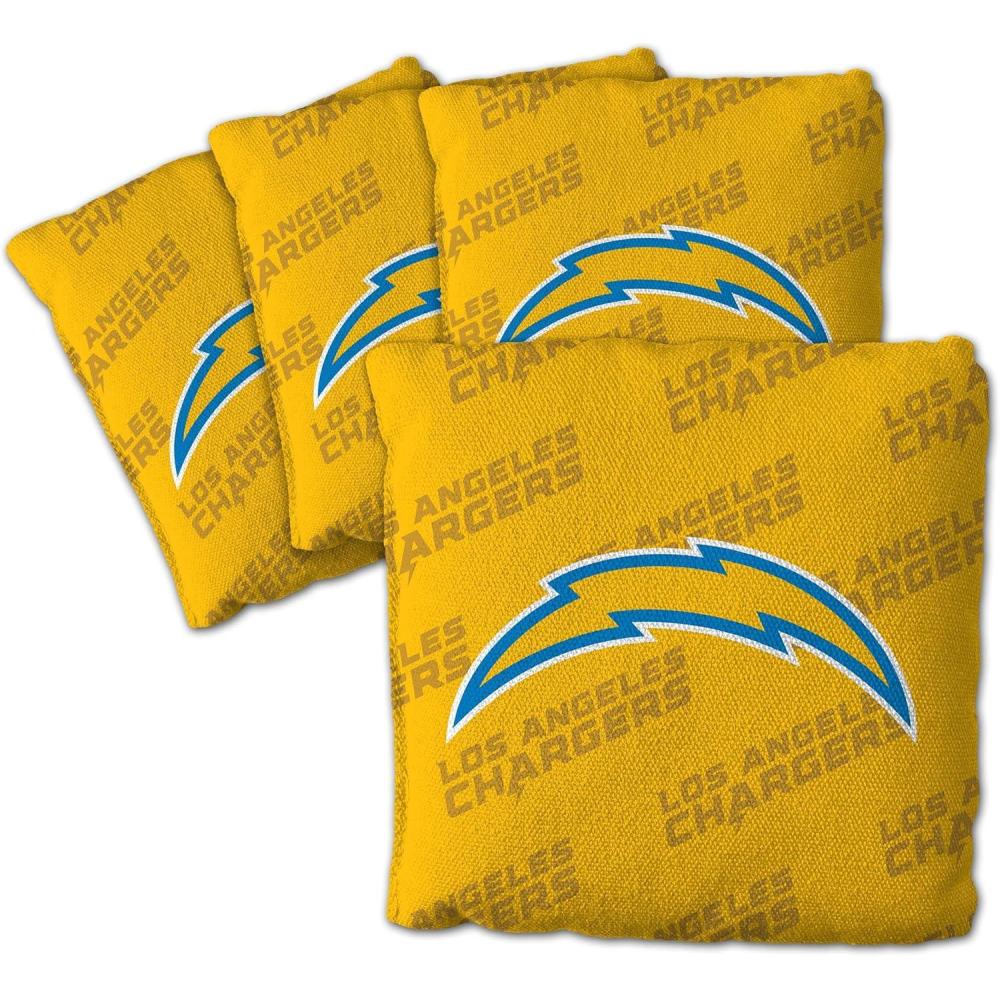imageYouTheFan Officiallylicensed NFL Set of 4 Cornhole Bags  All Weather regulation 6 x 6 size  Designed in USALos Angeles Chargers  Yellow
