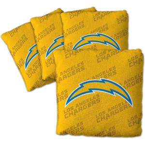 YouTheFan Officially-licensed NFL Set of 4 Cornhole Bags – All Weather regulation 6” x 6” size – Designed in USA(Los Angeles Chargers – Yellow)