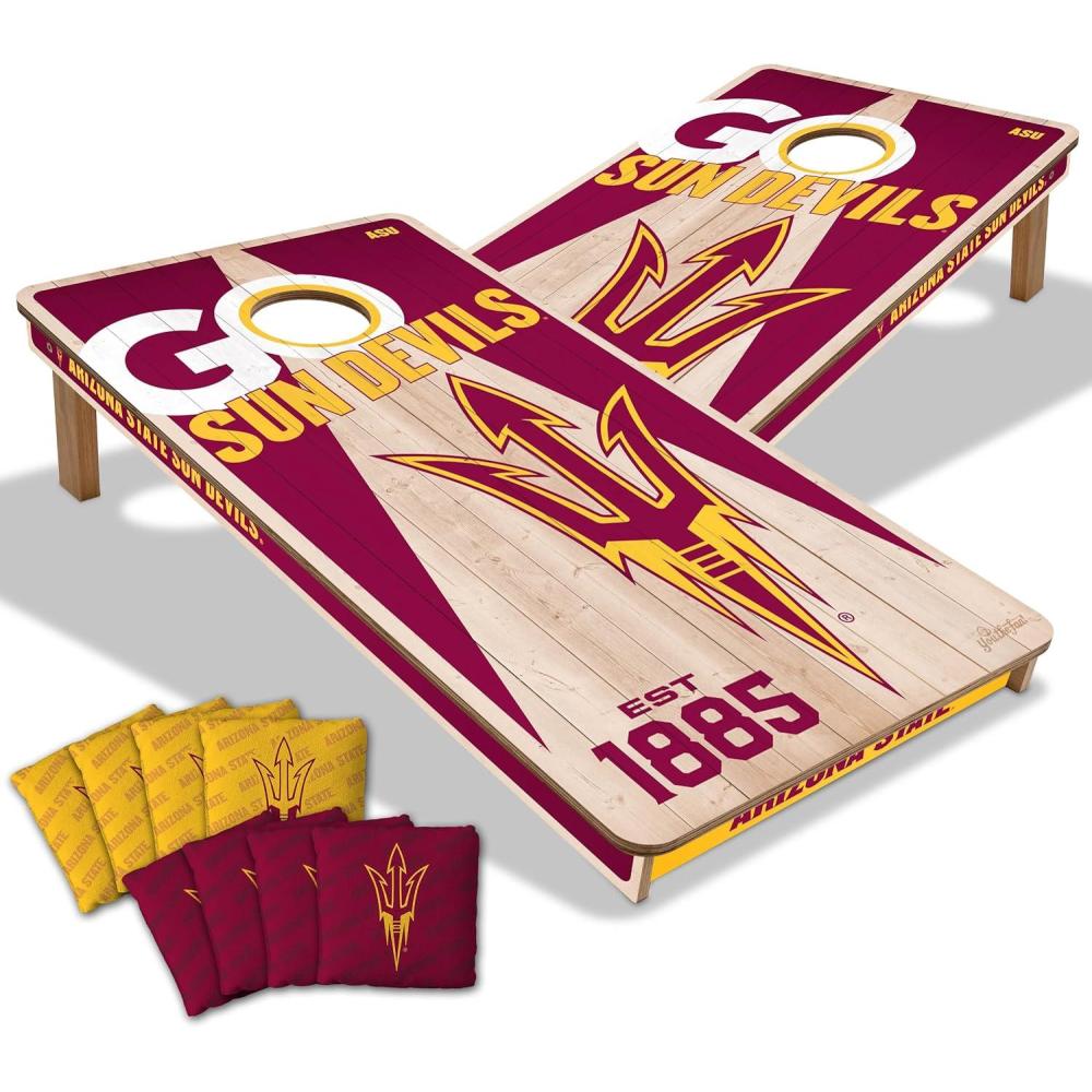 imageYouTheFan NCAA 2 x 4 Professional Wood Cornhole Game with Logo BagsArizona State Sun Devils