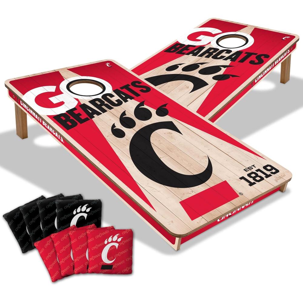 imageYouTheFan NCAA 2 x 4 Professional Wood Cornhole Game with Logo BagsCincinnati Bearcats
