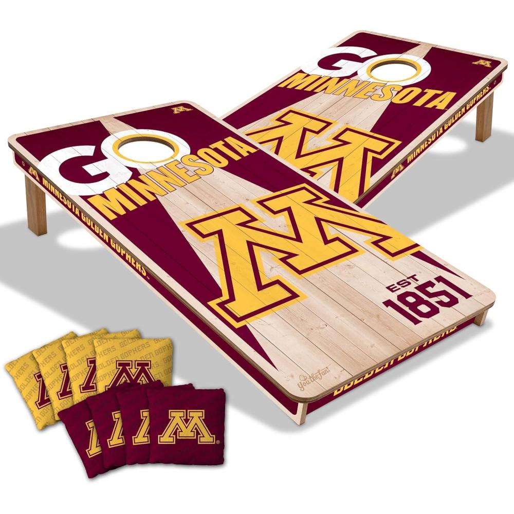imageYouTheFan NCAA 2 x 4 Professional Wood Cornhole Game with Logo BagsMinnesota Golden Gophers