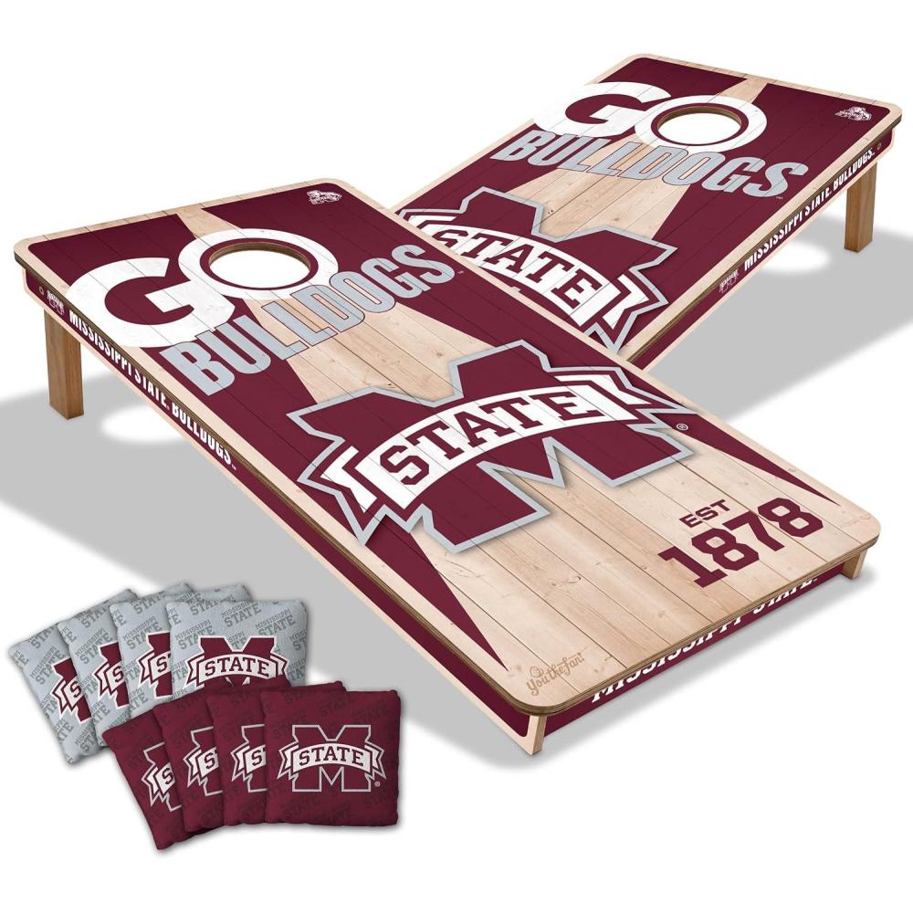 imageYouTheFan NCAA 2 x 4 Professional Wood Cornhole Game with Logo BagsMississippi State Bulldogs