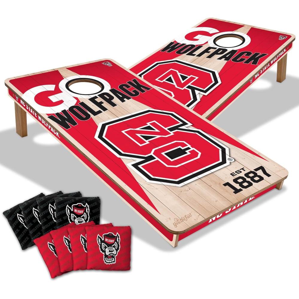 imageYouTheFan NCAA 2 x 4 Professional Wood Cornhole Game with Logo BagsNC State Wolfpack