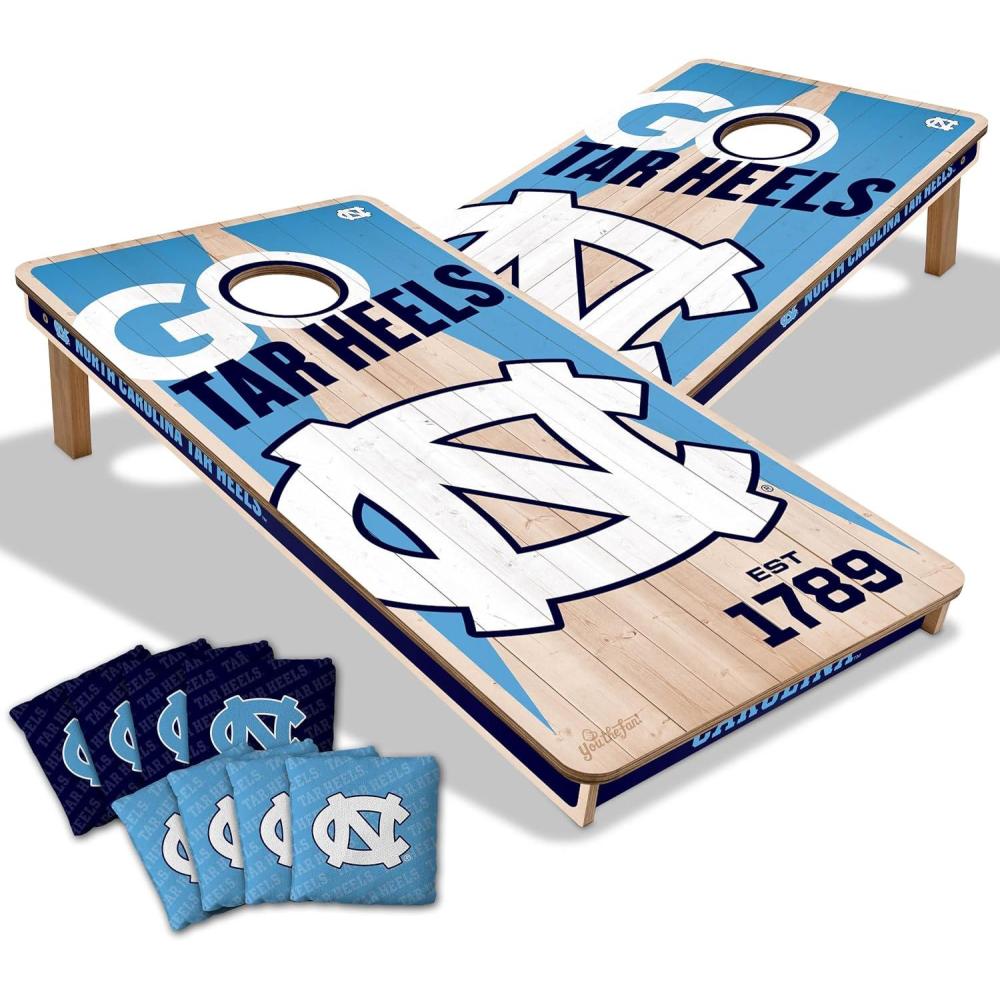 imageYouTheFan NCAA 2 x 4 Professional Wood Cornhole Game with Logo BagsNorth Carolina Tar Heels