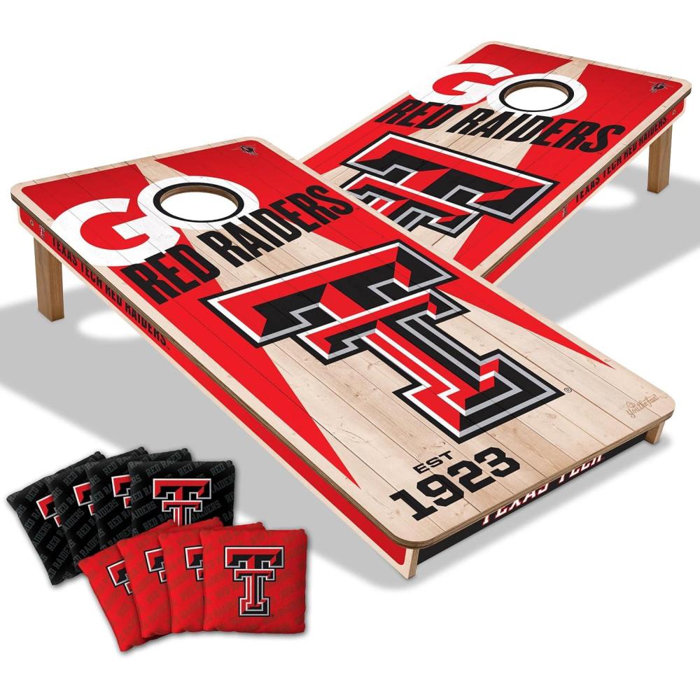 imageYouTheFan NCAA 2 x 4 Professional Wood Cornhole Game with Logo BagsTexas Tech Red Raiders