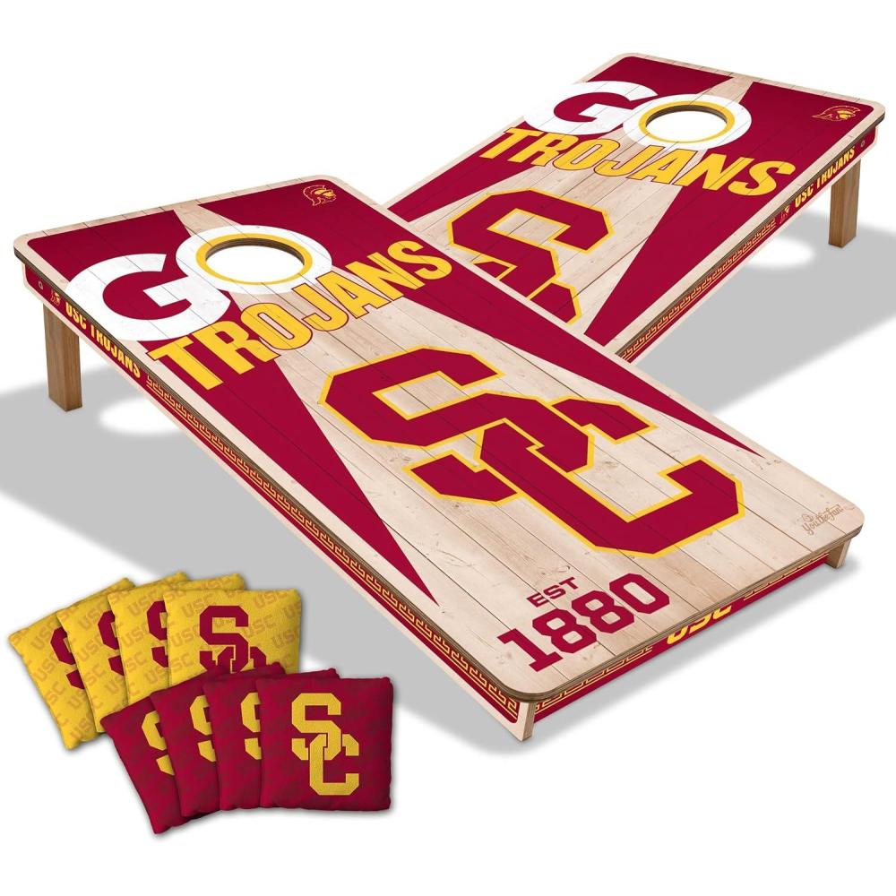 imageYouTheFan NCAA 2 x 4 Professional Wood Cornhole Game with Logo BagsUSC Trojans