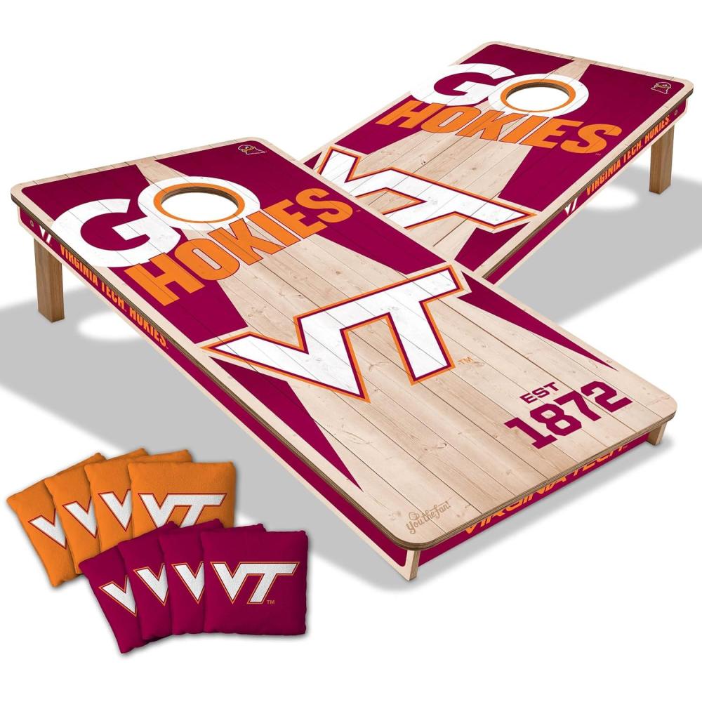 imageYouTheFan NCAA 2 x 4 Professional Wood Cornhole Game with Logo BagsVirginia Tech Hokies