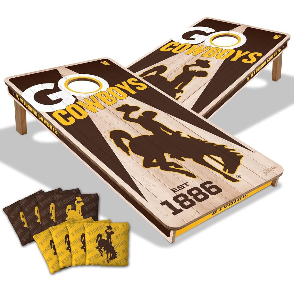 imageYouTheFan NCAA 2 x 4 Professional Wood Cornhole Game with Logo BagsWyoming Cowboys