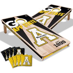 YouTheFan NCAA 2’ x 4’ Professional Wood Cornhole Game with Logo Bags(Appalachian State Mountaineers)