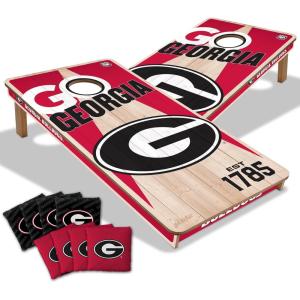 YouTheFan NCAA 2’ x 4’ Professional Wood Cornhole Game with Logo Bags(Georgia Bulldogs)