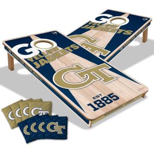 YouTheFan NCAA 2’ x 4’ Professional Wood Cornhole Game with Logo Bags(Georgia Tech Yellow Jackets)