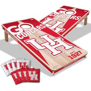 YouTheFan NCAA 2’ x 4’ Professional Wood Cornhole Game with Logo Bags(Houston Cougars)