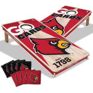 YouTheFan NCAA 2’ x 4’ Professional Wood Cornhole Game with Logo Bags(Louisville Cardinals)