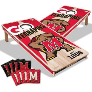 YouTheFan NCAA 2’ x 4’ Professional Wood Cornhole Game with Logo Bags(Maryland Terrapins)