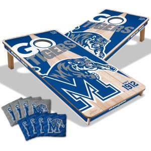 YouTheFan NCAA 2’ x 4’ Professional Wood Cornhole Game with Logo Bags(Memphis Tigers)