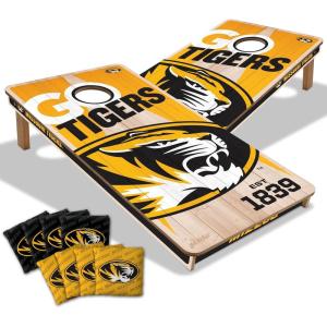 YouTheFan NCAA 2’ x 4’ Professional Wood Cornhole Game with Logo Bags(Missouri Tigers)