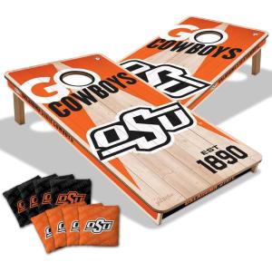 YouTheFan NCAA 2’ x 4’ Professional Wood Cornhole Game with Logo Bags(Oklahoma State Cowboys)
