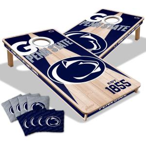 YouTheFan NCAA 2’ x 4’ Professional Wood Cornhole Game with Logo Bags(Penn State Nittany Lions)