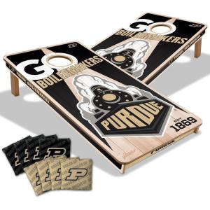 YouTheFan NCAA 2’ x 4’ Professional Wood Cornhole Game with Logo Bags(Purdue Boilermakers)
