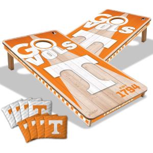 YouTheFan NCAA 2’ x 4’ Professional Wood Cornhole Game with Logo Bags(Tennessee Volunteers)