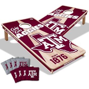 YouTheFan NCAA 2’ x 4’ Professional Wood Cornhole Game with Logo Bags(Texas A&M Aggies)