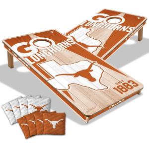 YouTheFan NCAA 2’ x 4’ Professional Wood Cornhole Game with Logo Bags(Texas Longhorns)