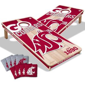 YouTheFan NCAA 2’ x 4’ Professional Wood Cornhole Game with Logo Bags(Washington State Cougars)