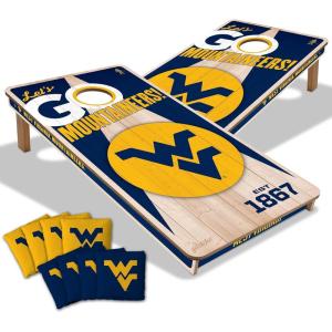 YouTheFan NCAA 2’ x 4’ Professional Wood Cornhole Game with Logo Bags(West Virginia Mountaineers)