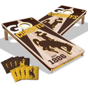 YouTheFan NCAA 2’ x 4’ Professional Wood Cornhole Game with Logo Bags(Wyoming Cowboys)