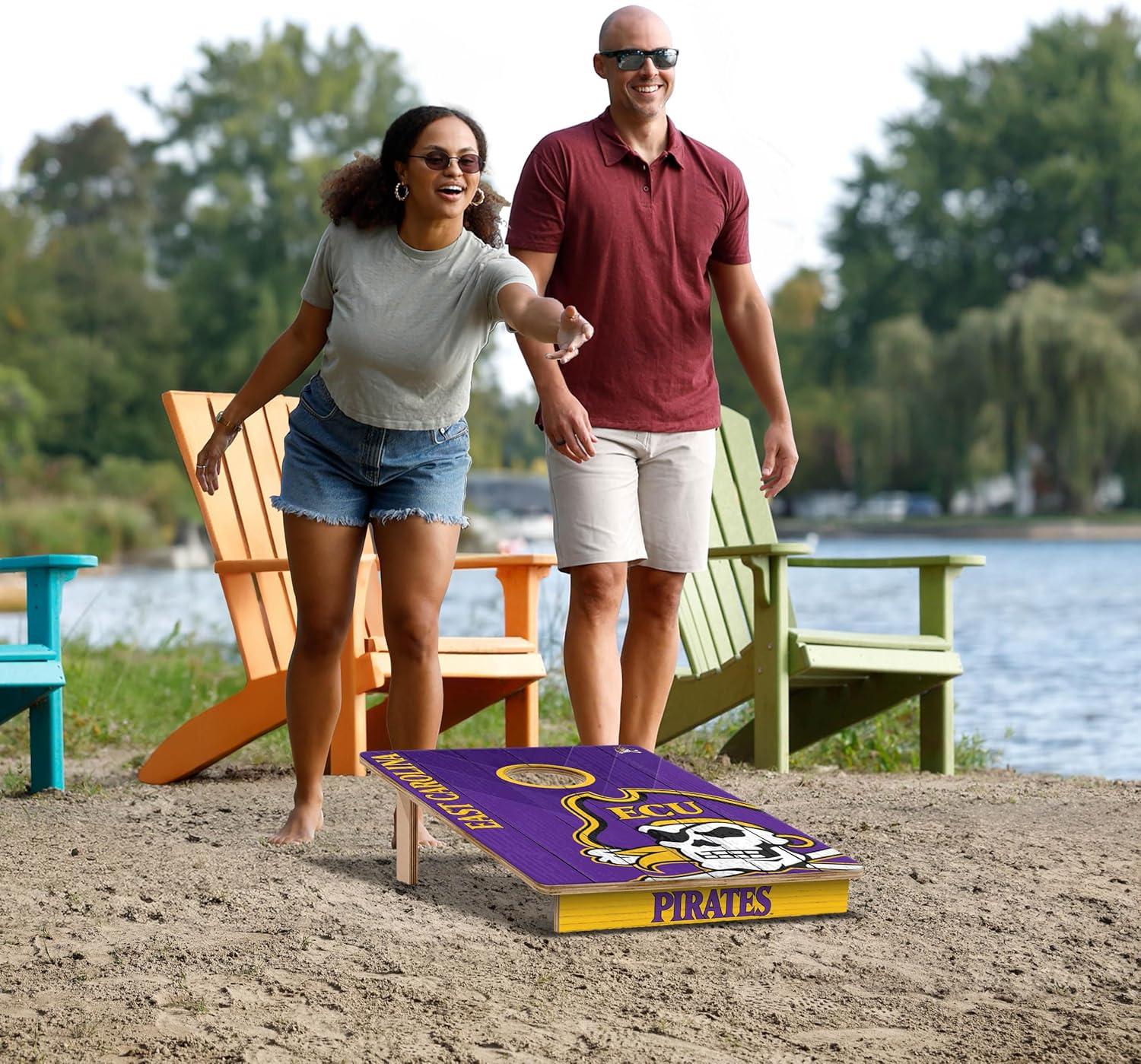 image:imageYouTheFan NCAA 2 x 3 Wood Cornhole GameEast Carolina Pirates