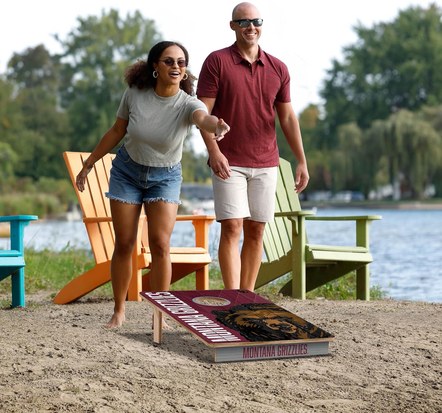 image:imageYouTheFan NCAA 2 x 3 Wood Cornhole GameMontana Grizzlies