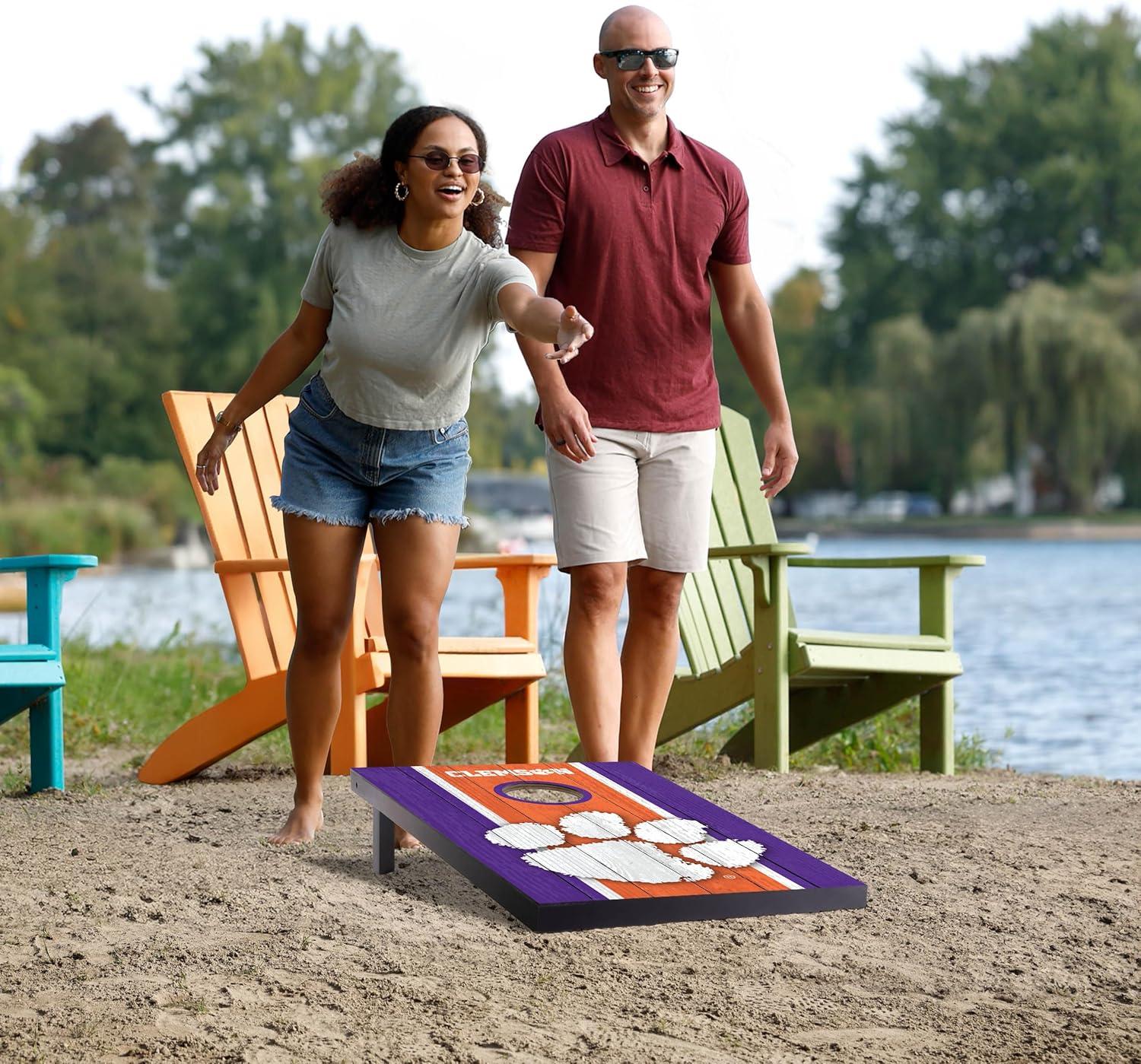 image:imageYouTheFan NCAA 2 x 3 Portable Cornhole Game with Logo BagsClemson Tigers