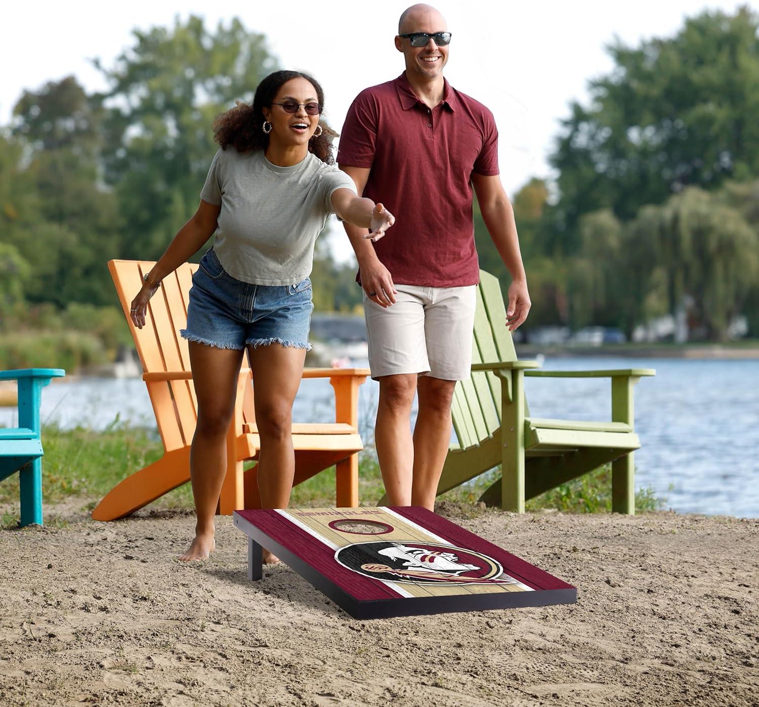 image:imageYouTheFan NCAA 2 x 3 Portable Cornhole Game with Logo BagsFlorida State Seminoles