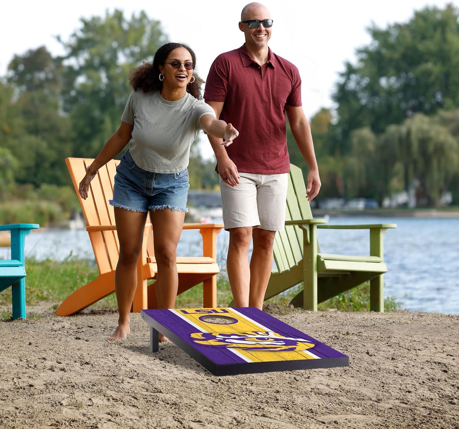 image:imageYouTheFan NCAA 2 x 3 Portable Cornhole Game with Logo BagsLSU Tigers