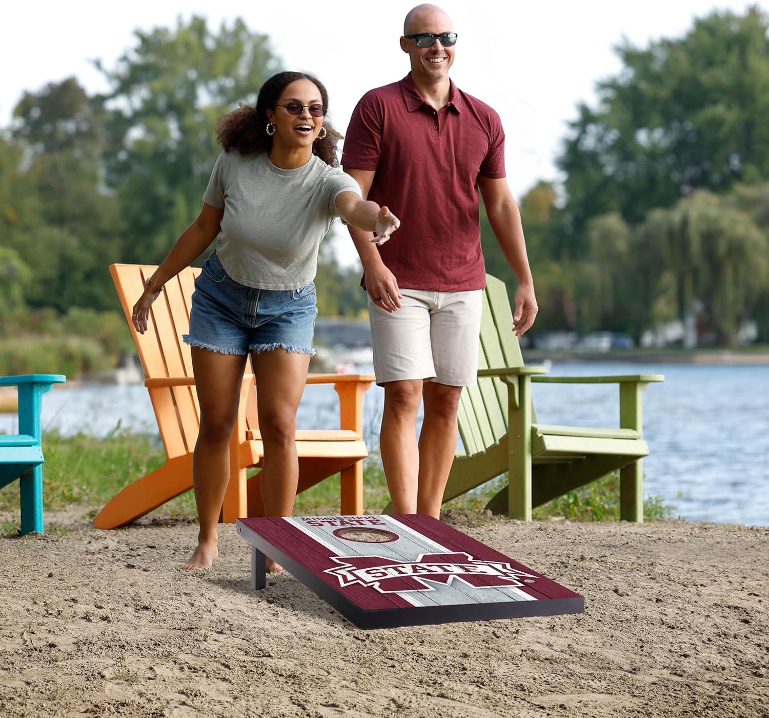 image:imageYouTheFan NCAA 2 x 3 Portable Cornhole Game with Logo BagsMississippi State Bulldogs
