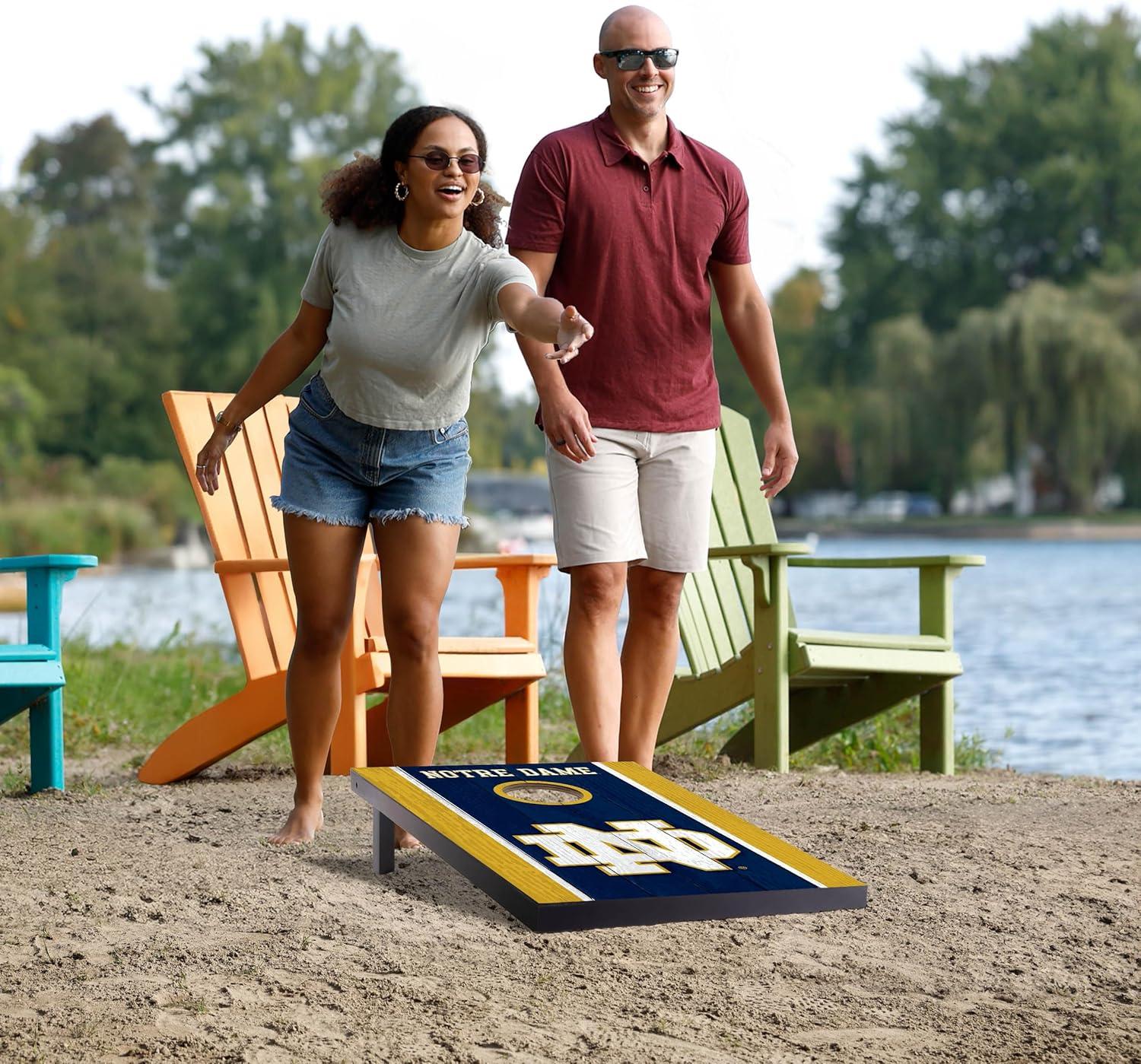 image:imageYouTheFan NCAA 2 x 3 Portable Cornhole Game with Logo BagsNotre Dame Fighting Irish