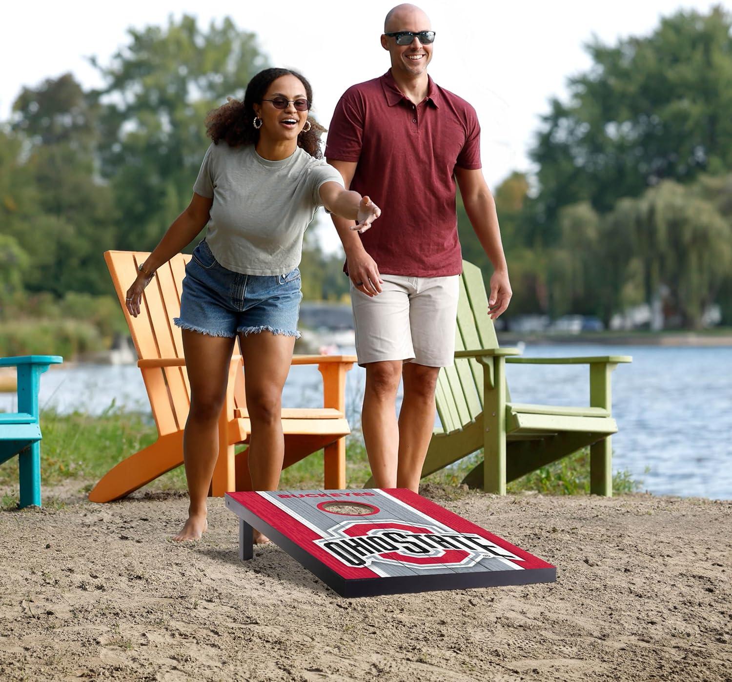 image:imageYouTheFan NCAA 2 x 3 Portable Cornhole Game with Logo BagsOhio State Buckeyes