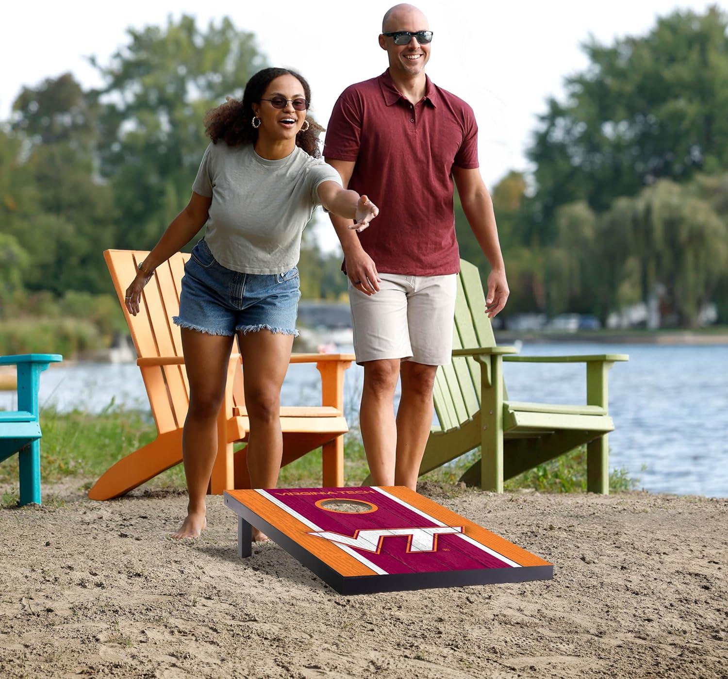 image:imageYouTheFan NCAA 2 x 3 Portable Cornhole Game with Logo BagsVirginia Tech Hokies